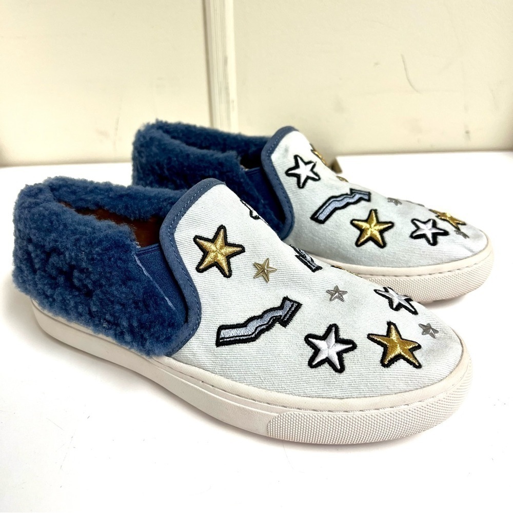 UGG PATCH IT SLIP ON BLEACH DENIM BLING SNEAKER SHOE US 9.5 women’s punky